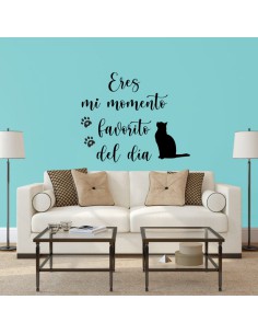 Vinilo decorativo momento gato