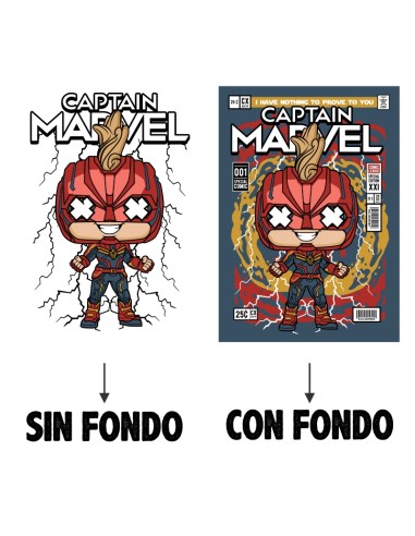 Camiseta unisex Capitan Marvel pop