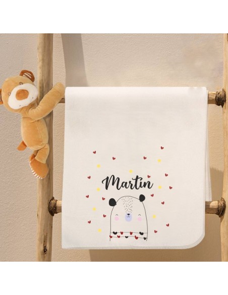Manta Polar Personalizada con Osito de Peluche