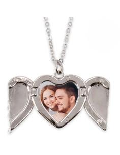 Colgante Corazón con Alas Personalizado - Relicario con...